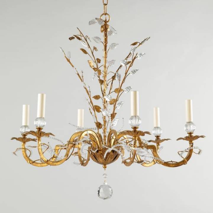 Picture of BELLVILLE CHANDELIER, GILT, 6 LIGHTS