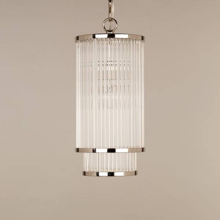 Picture of THIRSK GLASS ROD CHANDELIER, NICKEL, 1 LIGHT