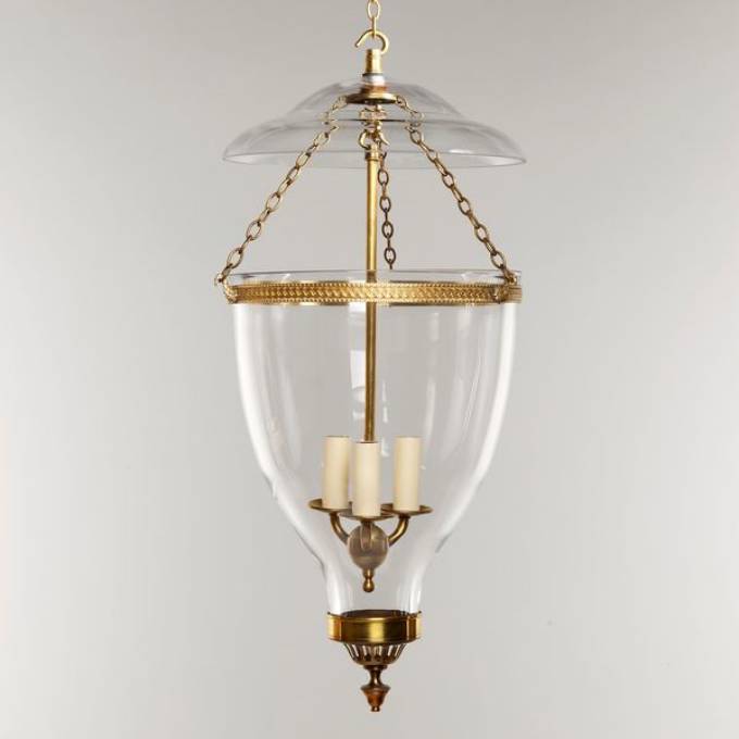 Picture of ADAM HALL GLOBE LANTERN, BRASS, 3 LIGHTS