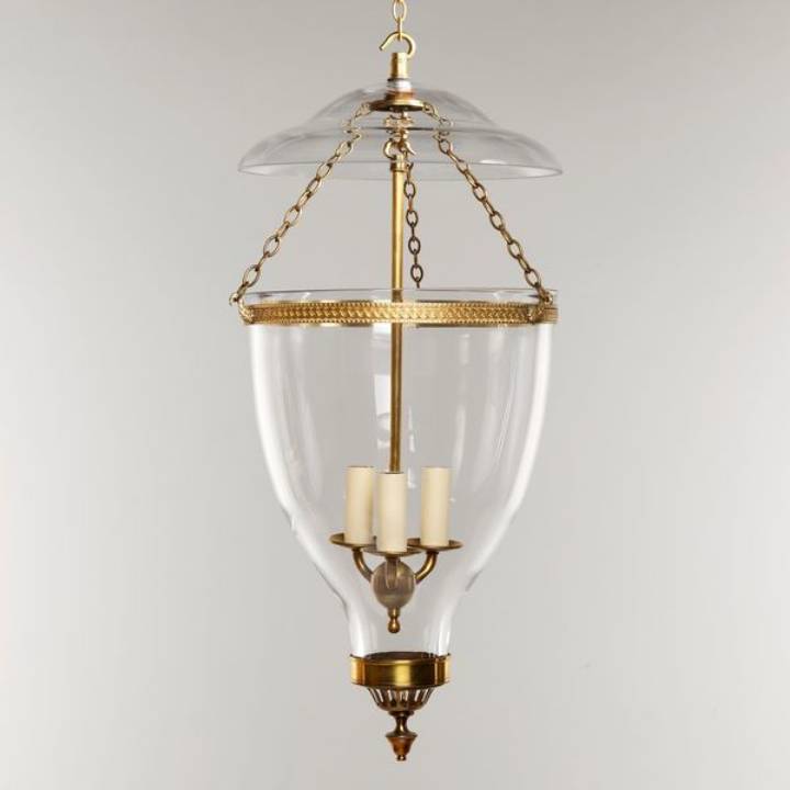 Picture of ADAM HALL GLOBE LANTERN, BRASS, 3 LIGHTS