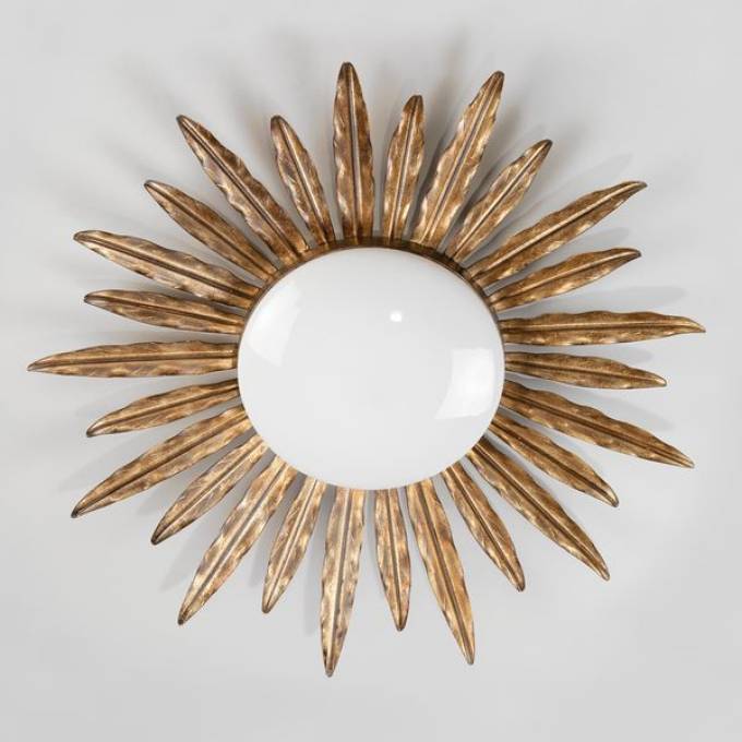 Picture of SUNBURST FLUSH MOUNT, GILT, 2 LIGHTS