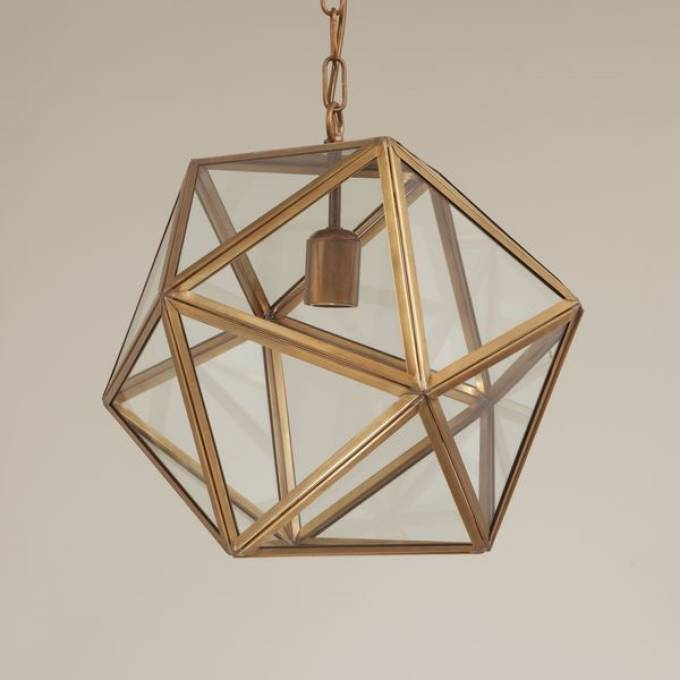 Picture of TIVERTON CHANDELIER, BRASS, SEMI FLUSH, 3 LIGHTS
