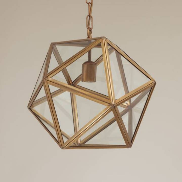 Picture of TIVERTON CHANDELIER, BRASS, SEMI FLUSH, 3 LIGHTS