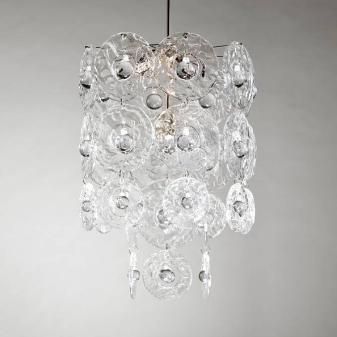 Picture of VERBIER CRYSTAL CHANDELIER, SMALL, NICKEL, 4 LIGHTS