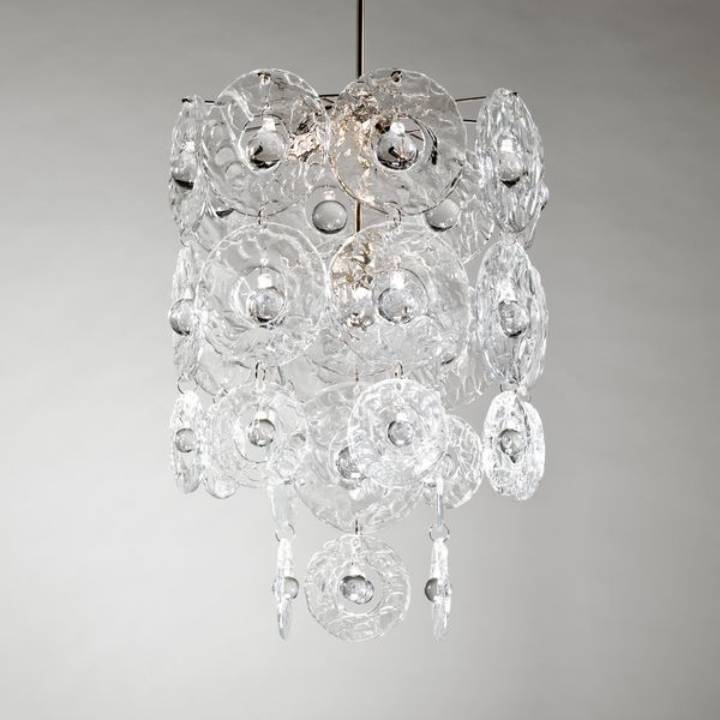 Picture of VERBIER CRYSTAL CHANDELIER, SMALL, NICKEL, 4 LIGHTS