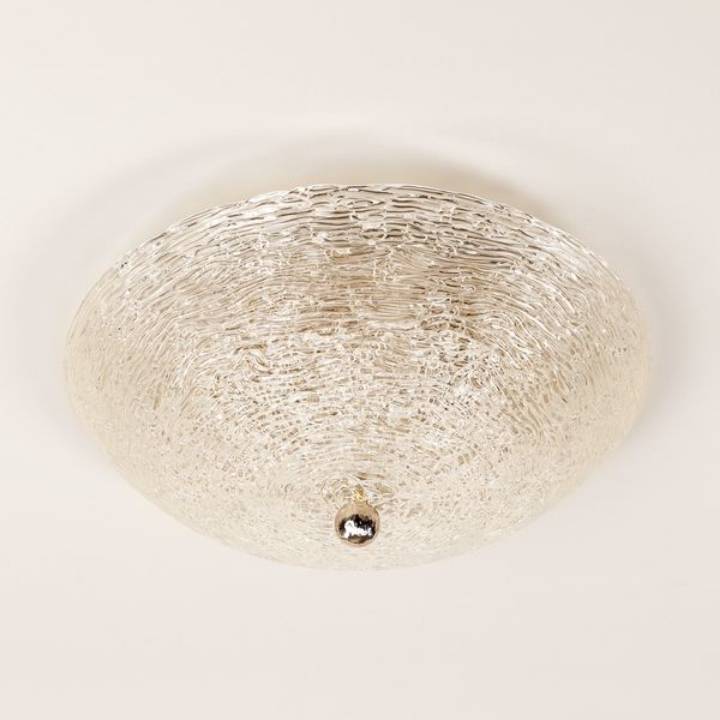 Picture of PENTLAND GLASS FLUSH MOUNT, NICKEL, 2 LIGHTS