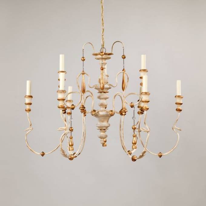 Picture of FIGEAC CHANDELIER, SMALL, IVORY, 9 LIGHTS