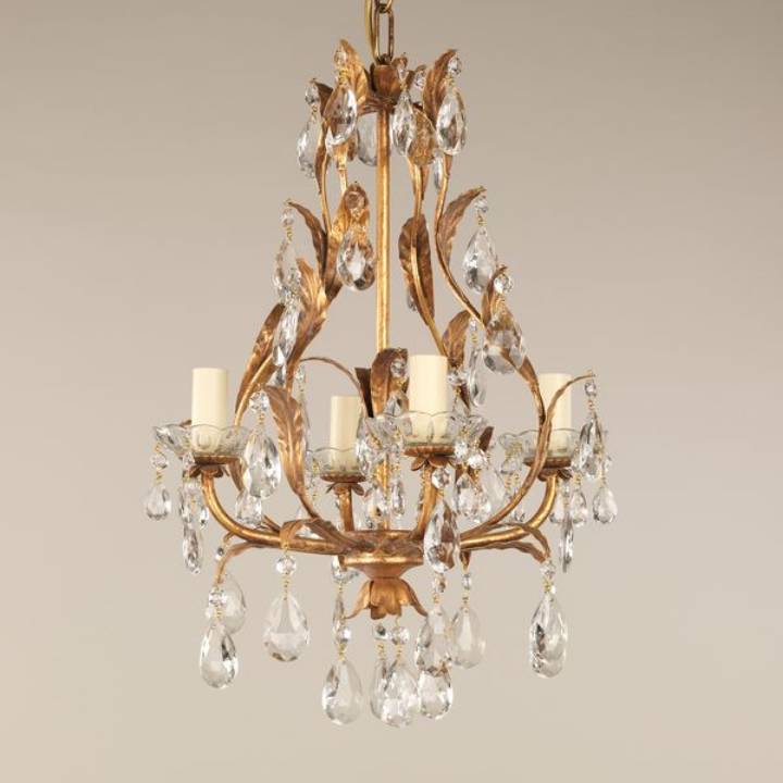 Picture of JOLIET CHANDELIER, GILT & CRYSTAL, 4 LIGHTS