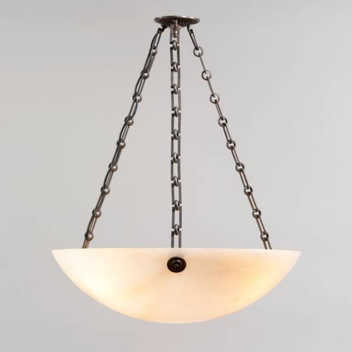 Picture of WITLEY ALABASTER BOWL, IVORY, BRONZE, 6 LIGHTS