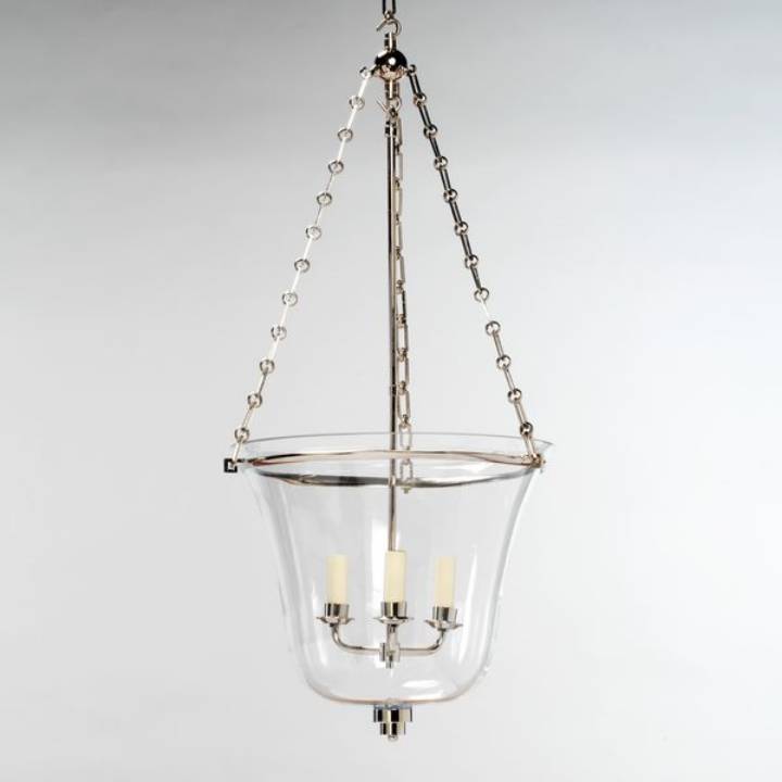 Picture of COLETON GLASS GLOBE LANTERN, NICKEL, 3 LIGHTS