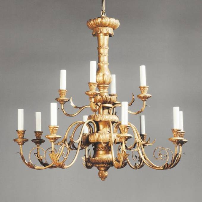 Picture of PIENZA CHANDELIER, GILTWOOD, 12 LIGHTS