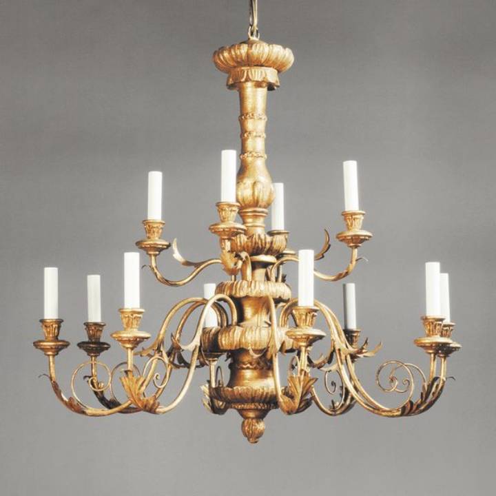 Picture of PIENZA CHANDELIER, GILTWOOD, 12 LIGHTS