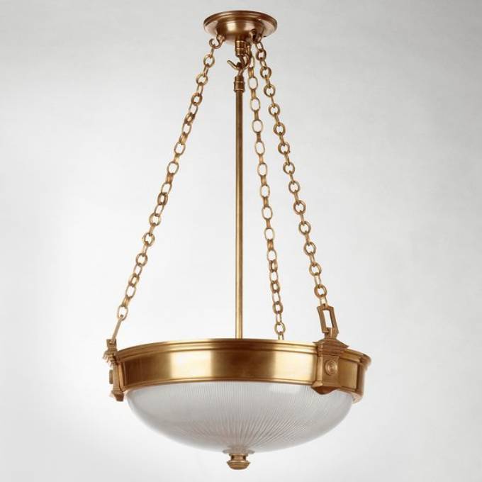 Picture of RADNOR SPEAR CUT GLASS HANGING BOWL, BRASS, 2 LIGHTS