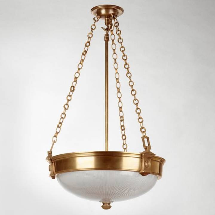 Picture of RADNOR SPEAR CUT GLASS HANGING BOWL, BRASS, 2 LIGHTS