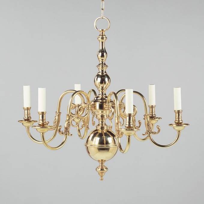 Picture of DUTCH CHANDELIER, SMALL, BRASS, 6 LIGHTS