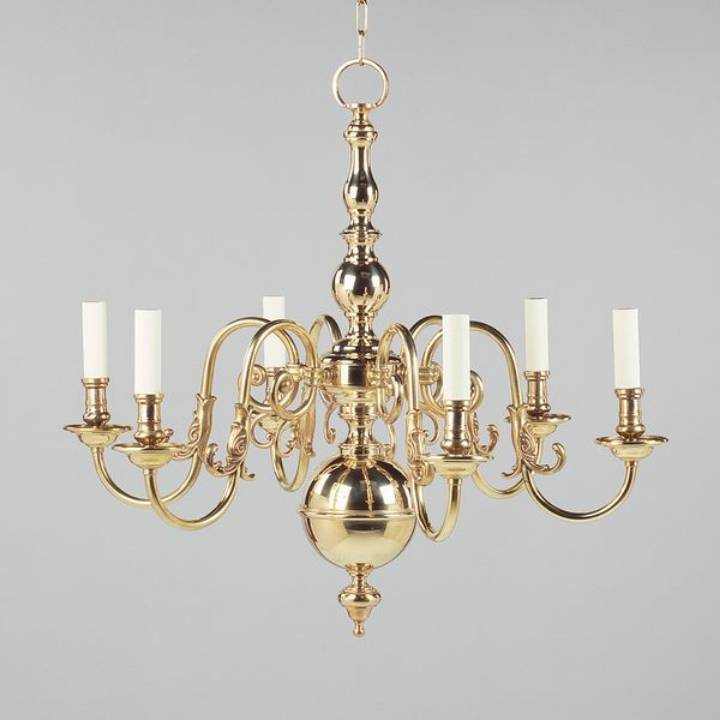 Picture of DUTCH CHANDELIER, SMALL, BRASS, 6 LIGHTS