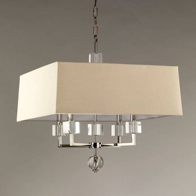 Picture of TOURAINE GLASS CUBE CHANDELIER, NICKEL, 4 LIGHTS