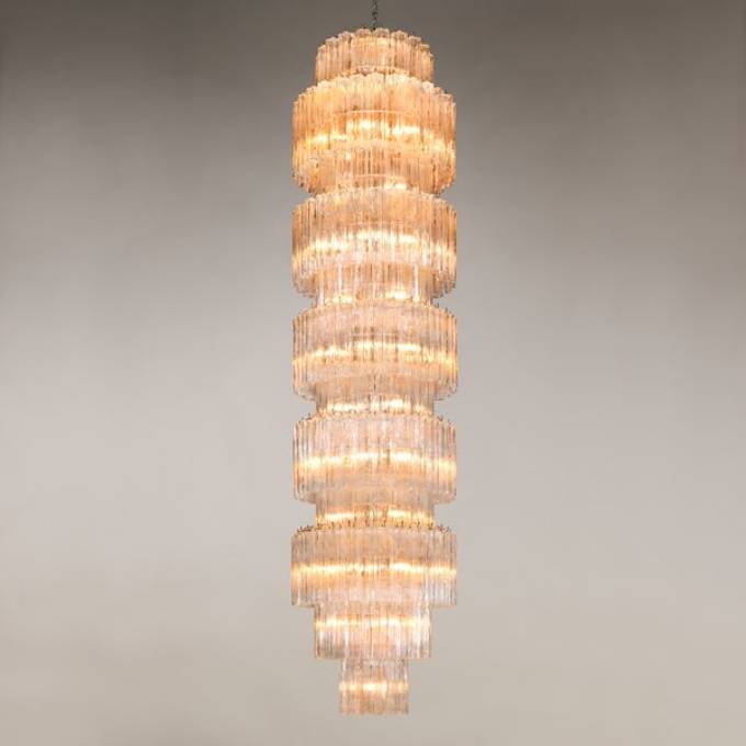 Picture of LYMINGTON CHANDELIER, 12-TIER, 27.25" WIDE, NICKEL & GLASS