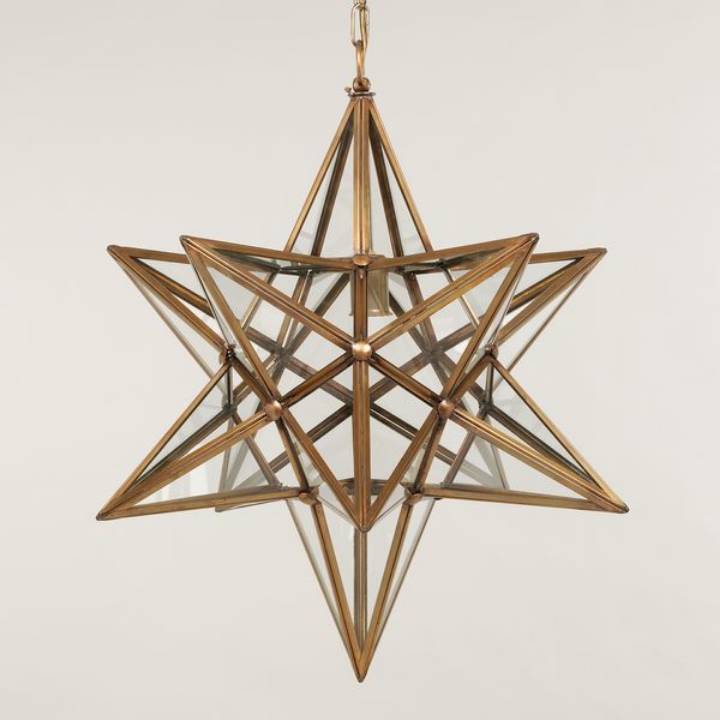 Picture of STAR LANTERN, BRASS, LARGE, 1 LIGHT