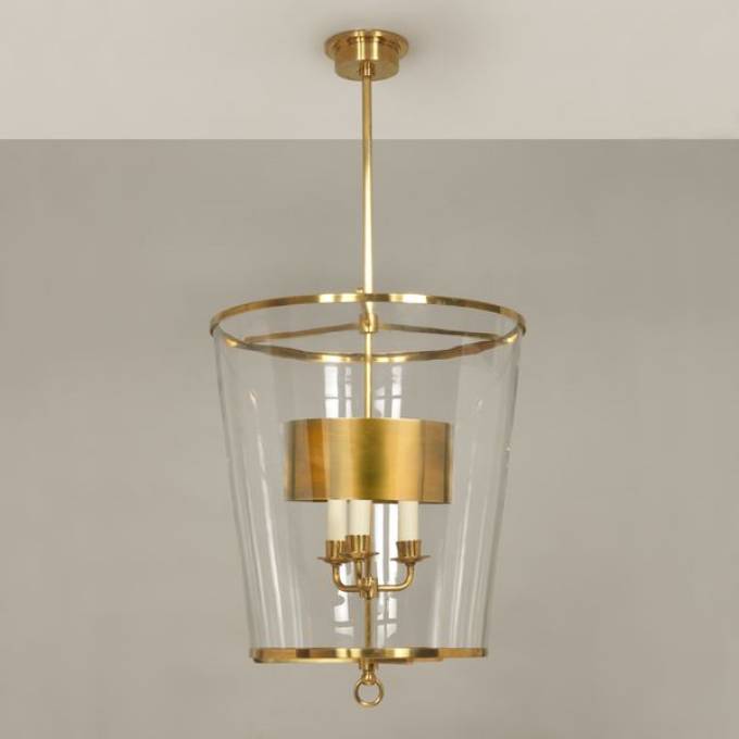 Picture of ZURICH LANTERN, SMALL, METAL SHADE, FIXED ROD, BRASS, 3 LIGH