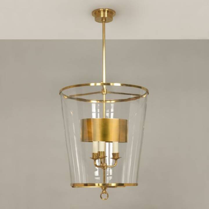 Picture of ZURICH LANTERN, SMALL, METAL SHADE, FIXED ROD, BRASS, 3 LIGH
