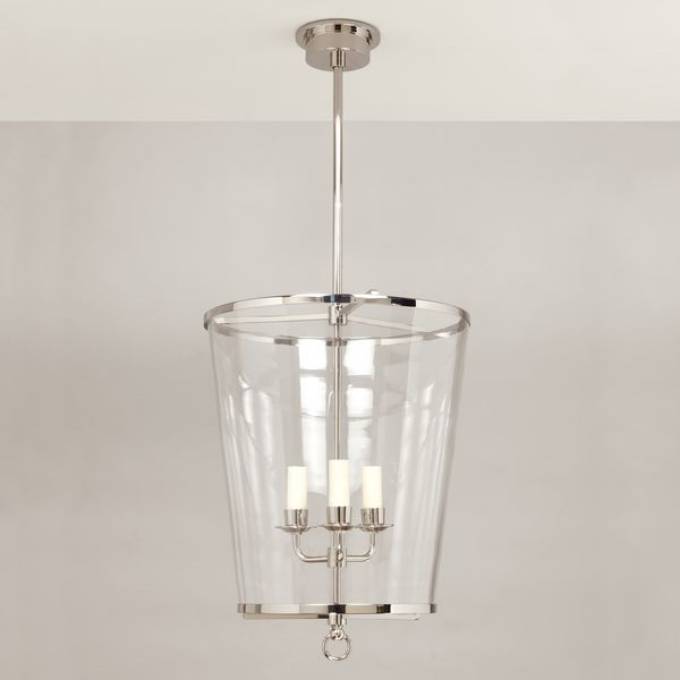 Picture of ZURICH LANTERN, SMALL, FIXED ROD, NICKEL, 3 LIGHTS