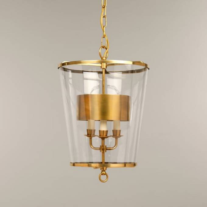 Picture of ZURICH LANTERN, SMALL, METAL SHADE, BRASS, 3 LIGHTS