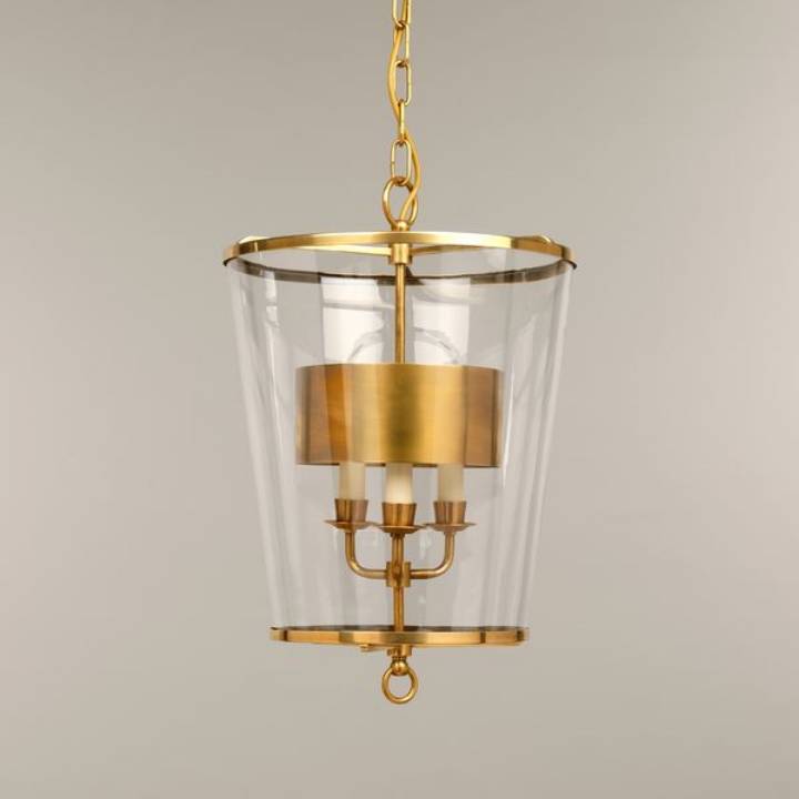 Picture of ZURICH LANTERN, SMALL, METAL SHADE, BRASS, 3 LIGHTS