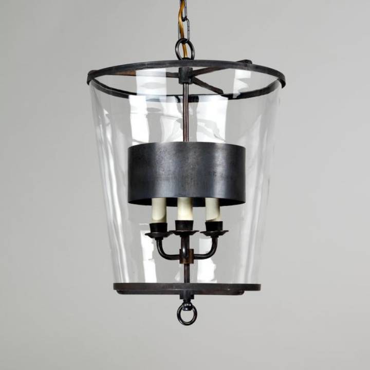 Picture of ZURICH LANTERN, SMALL, METAL SHADE, BRONZE, 3 LIGHTS