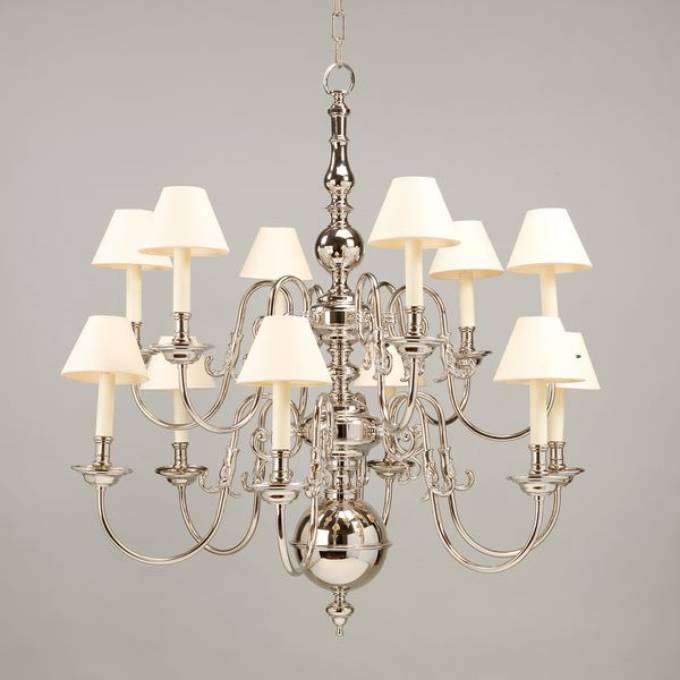 Picture of DUTCH CHANDELIER, 2-TIER, NICKEL, 12 LIGHTS