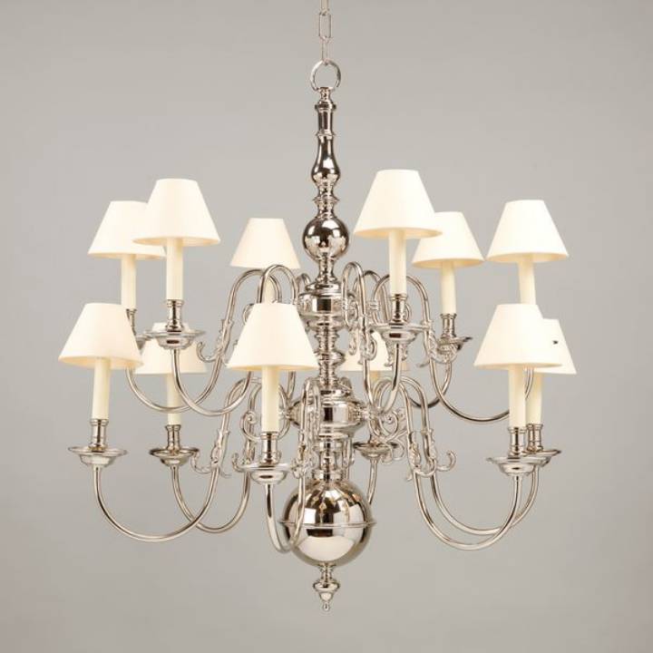 Picture of DUTCH CHANDELIER, 2-TIER, NICKEL, 12 LIGHTS