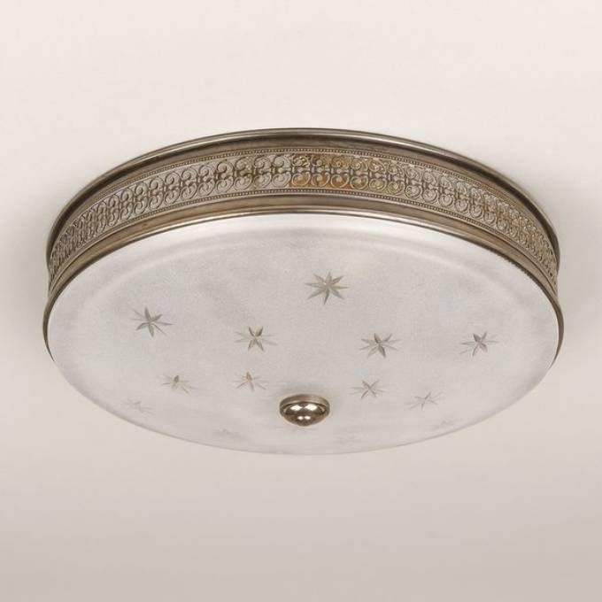 Picture of FROGMORE FLUSH MOUNT, ANTIQUE SILVER, STAR FROSTED GLASS, 2