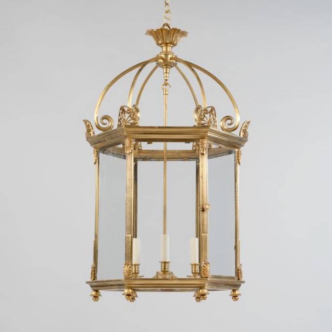 Picture of REGENCY HALL LANTERN, LARGE, BRASS, 5 LIGHTS