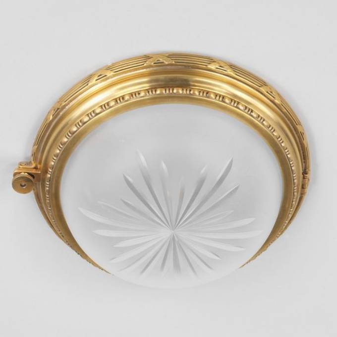 Picture of PORTHOLE FLUSH MOUNT, BRASS, 2 LIGHTS