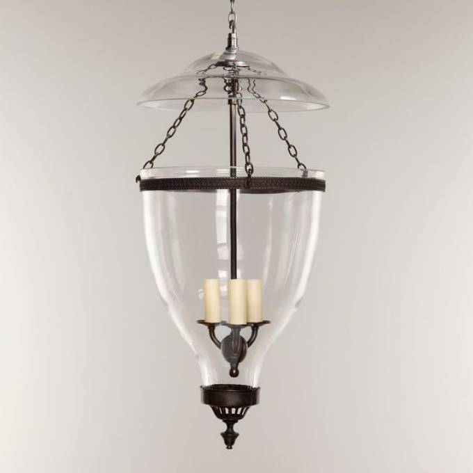 Picture of ADAM HALL GLOBE LANTERN, BRONZE, 3 LIGHTS