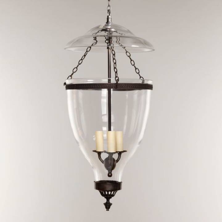 Picture of ADAM HALL GLOBE LANTERN, BRONZE, 3 LIGHTS