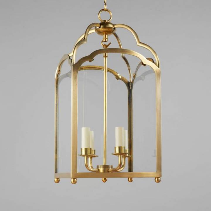 Picture of WINSLOW SQUARE LANTERN, EXTRA SMALL, BRASS, 4 LIGHTS
