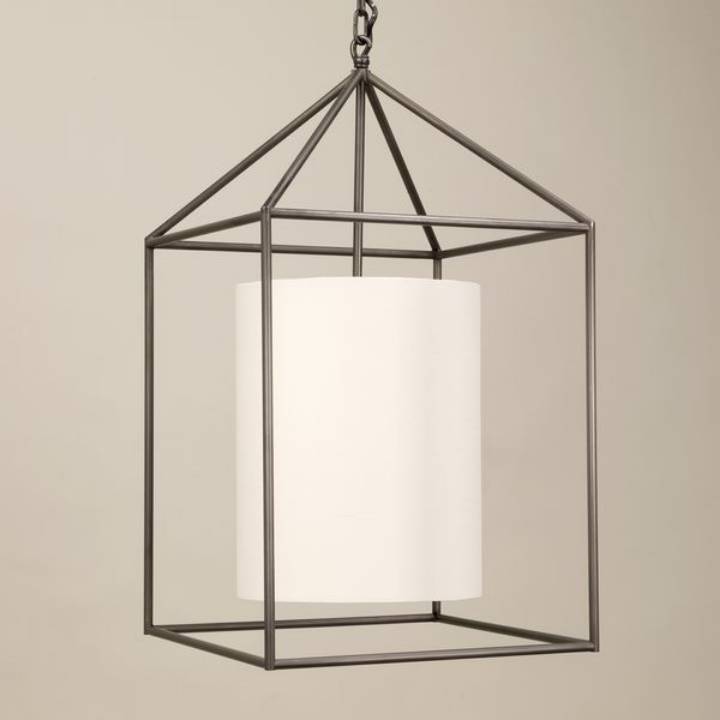 Picture of LADBROKE LANTERN, SMALL, BRONZE, 3 LIGHTS (LILY LINEN SHADE