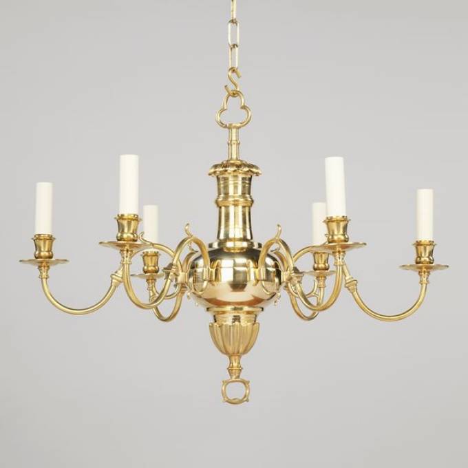 Picture of LEIDEN CHANDELIER, BRASS, 6 LIGHTS