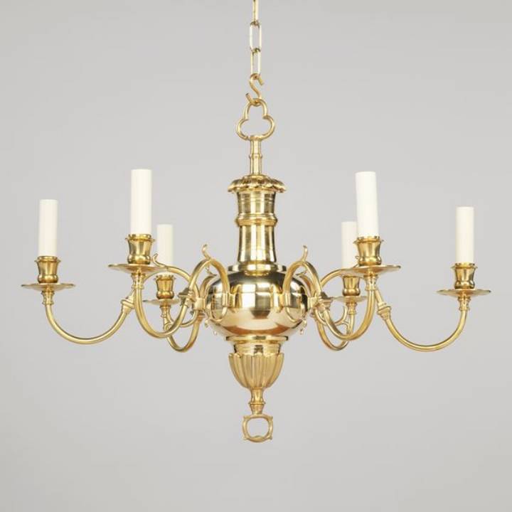Picture of LEIDEN CHANDELIER, BRASS, 6 LIGHTS