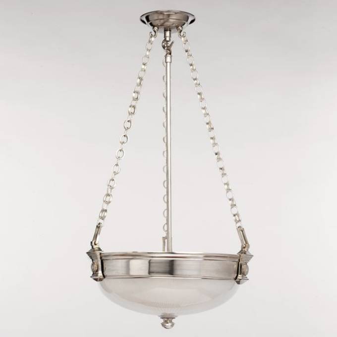 Picture of RADNOR SPEAR CUT GLASS HANGING BOWL, NICKEL, 2 LIGHTS