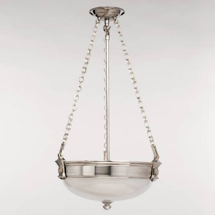 Picture of RADNOR SPEAR CUT GLASS HANGING BOWL, NICKEL, 2 LIGHTS