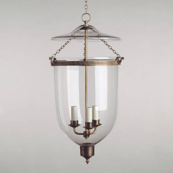 Picture of LINCOLN GLOBE LANTERN,  BRASS, 3 LIGHTS