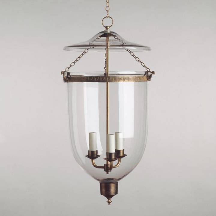 Picture of LINCOLN GLOBE LANTERN,  BRASS, 3 LIGHTS