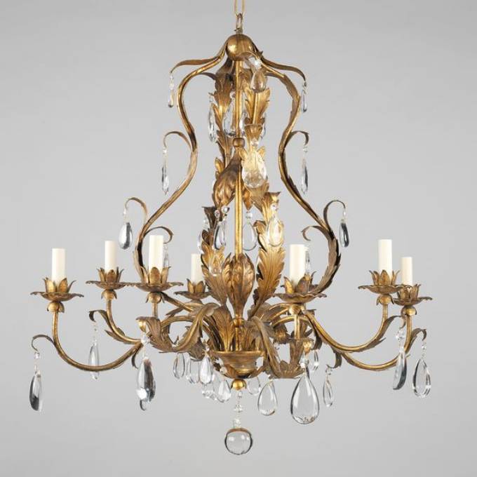 Picture of CHAMBORD CHANDELIER, GILT & CRYSTAL, 6 LIGHTS