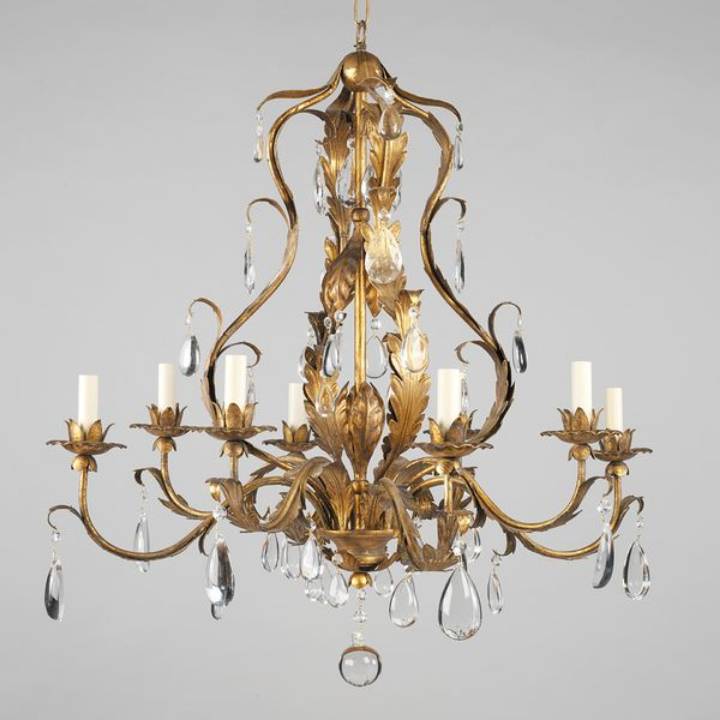 Picture of CHAMBORD CHANDELIER, GILT & CRYSTAL, 6 LIGHTS