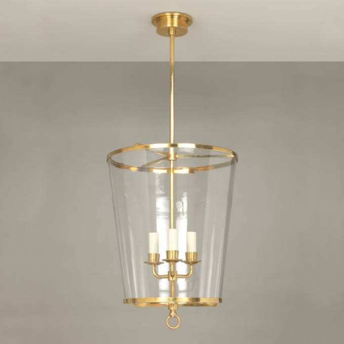 Picture of ZURICH LANTERN, SMALL, FIXED ROD, BRASS, 3 LIGHTS