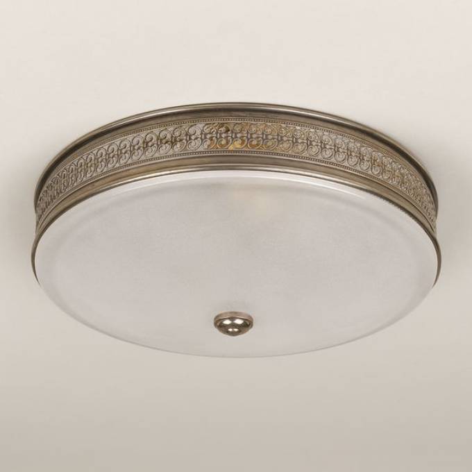 Picture of FROGMORE FLUSH MOUNT, ANTIQUE SILVER, PLAIN FROSTED GLASS, 2