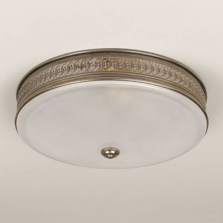 Picture of FROGMORE FLUSH MOUNT, ANTIQUE SILVER, PLAIN FROSTED GLASS, 2