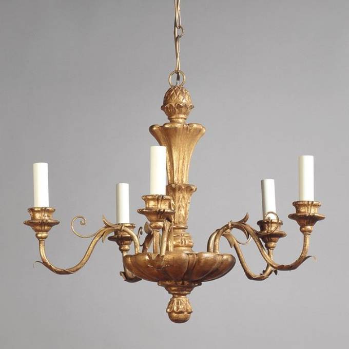 Picture of GILTWOOD ROCOCO CHANDELIER, 5 LIGHTS